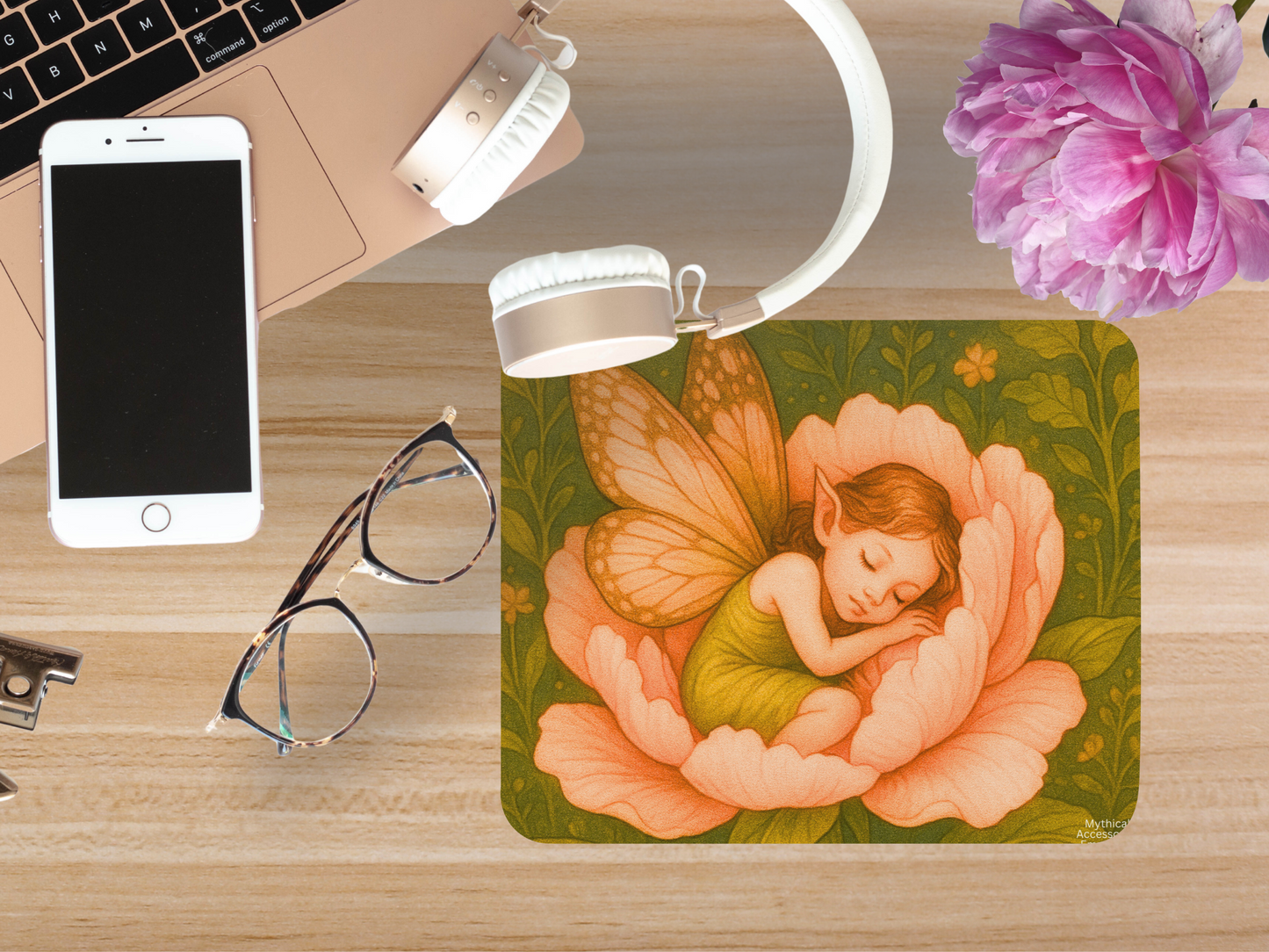 Flower Fairy Peony Mouse pad