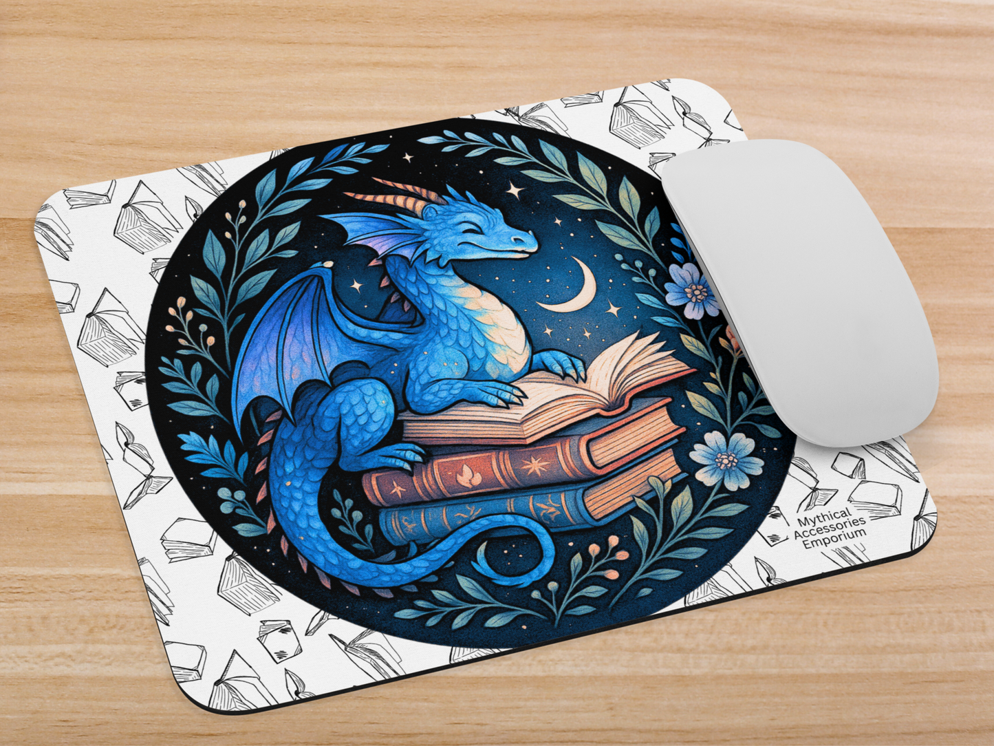Book Dragon Mouse Pad