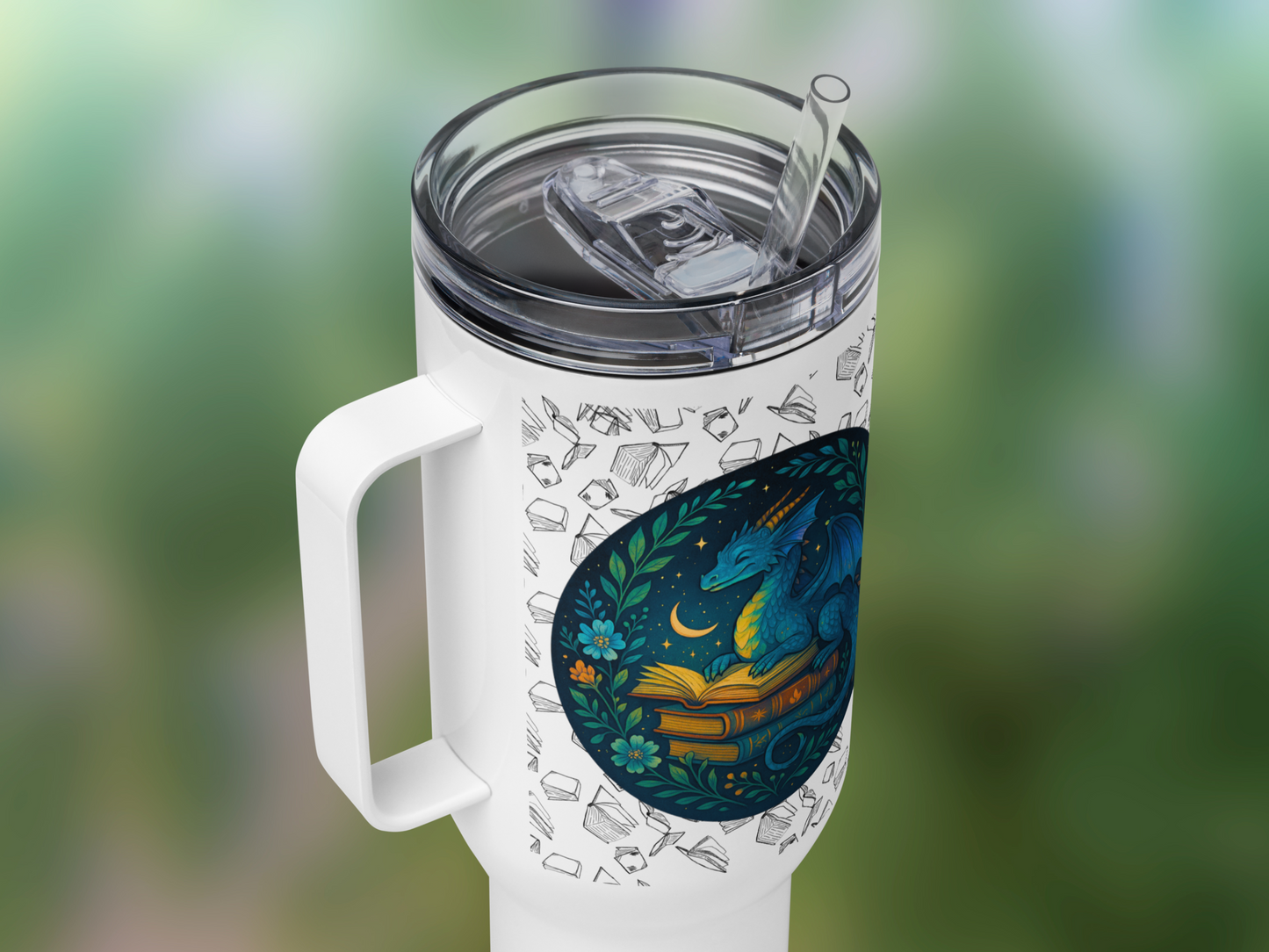 Book Dragon 40 oz Travel Mug