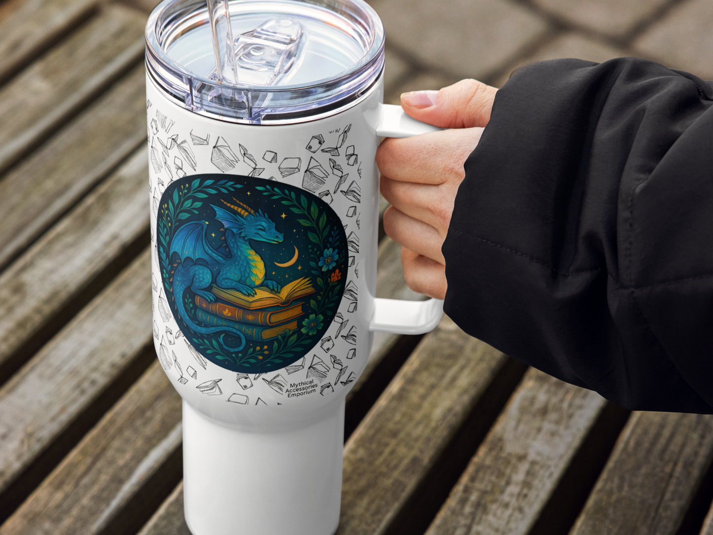 Book Dragon 40 oz Travel Mug