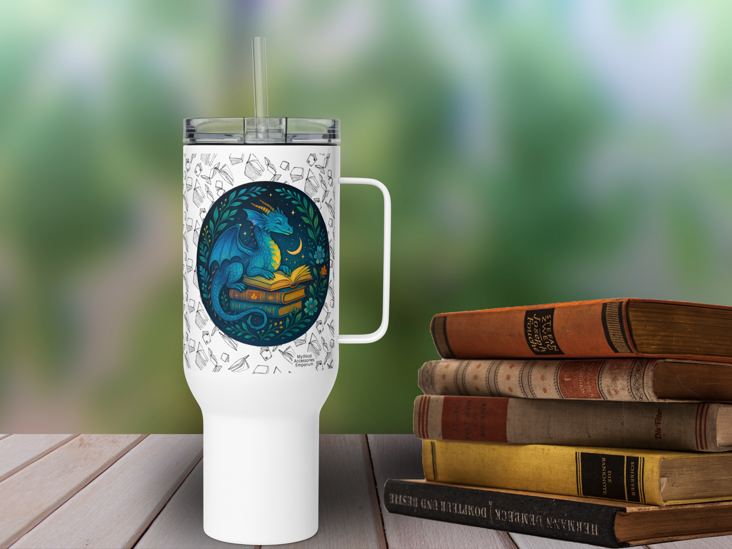 Book Dragon 40 oz Travel Mug