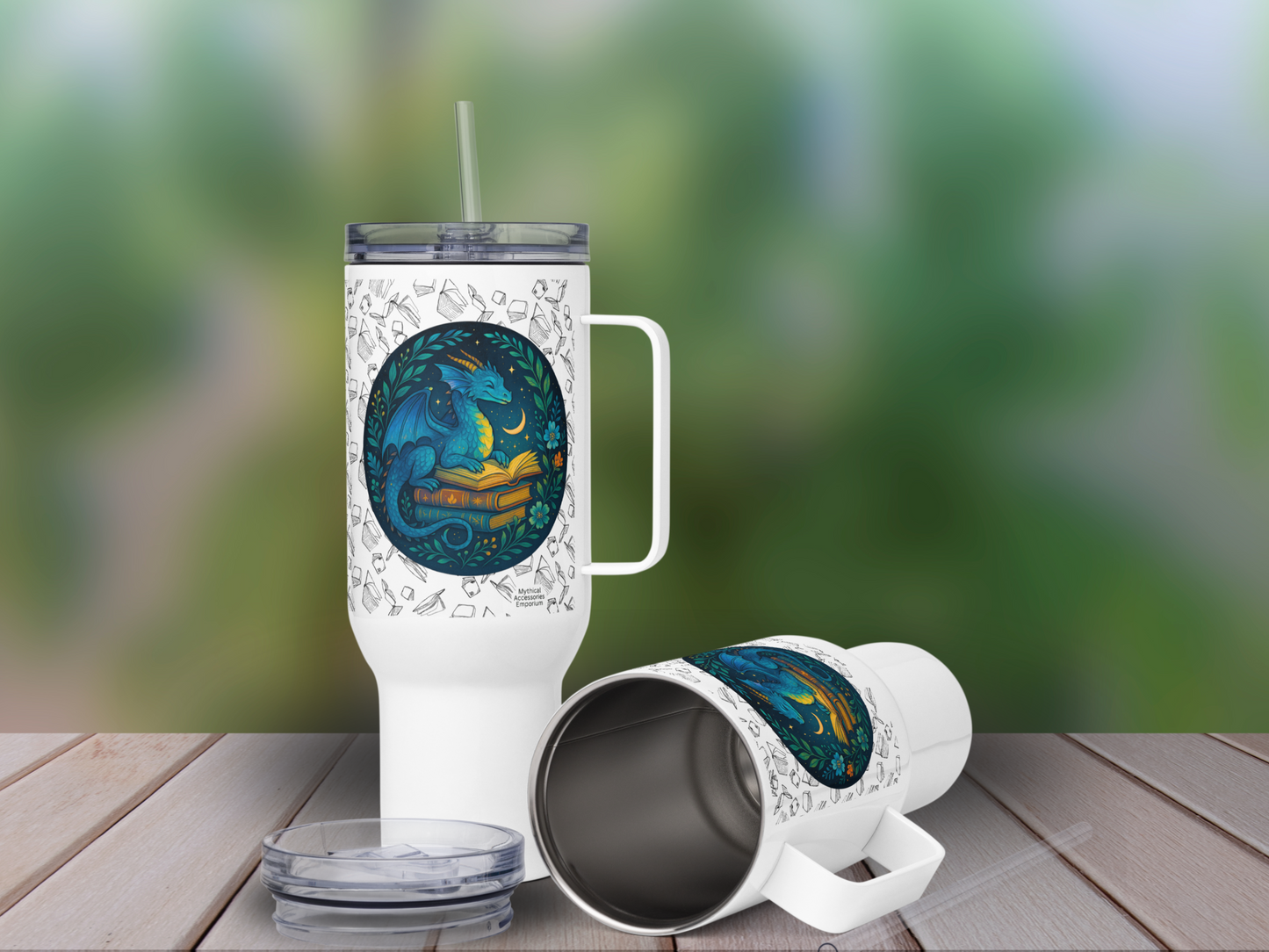Book Dragon 40 oz Travel Mug