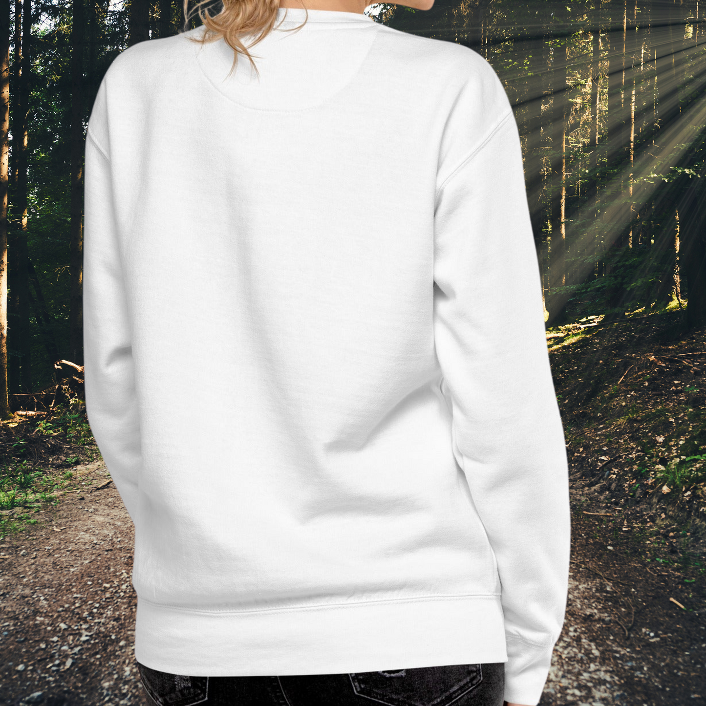 Women's Sweatshirt Poisoned Apple Enthusiast, Graphic Red apple missing a bite beginning to rot sitting in a pool of black poison. Dark Fantasy Gift for Her, Back view