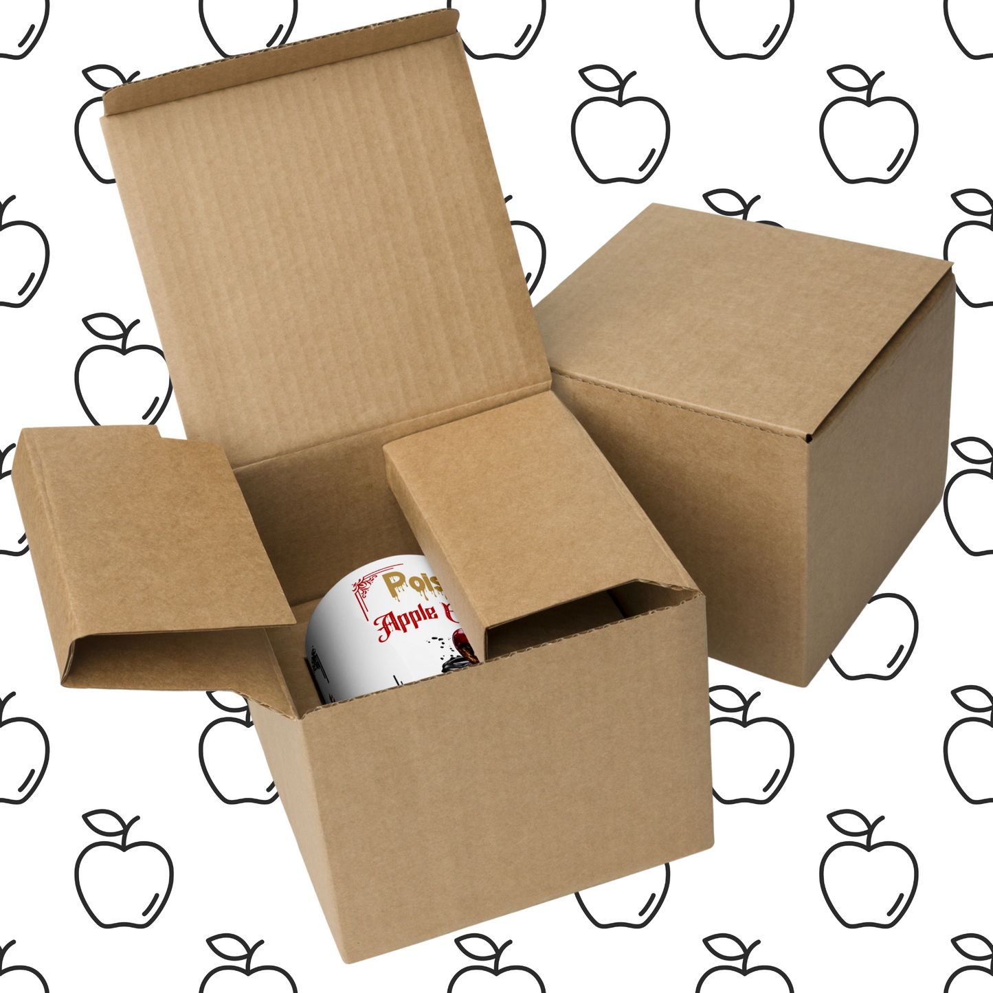 Poison Apple Enthusiast mug in side shipping box