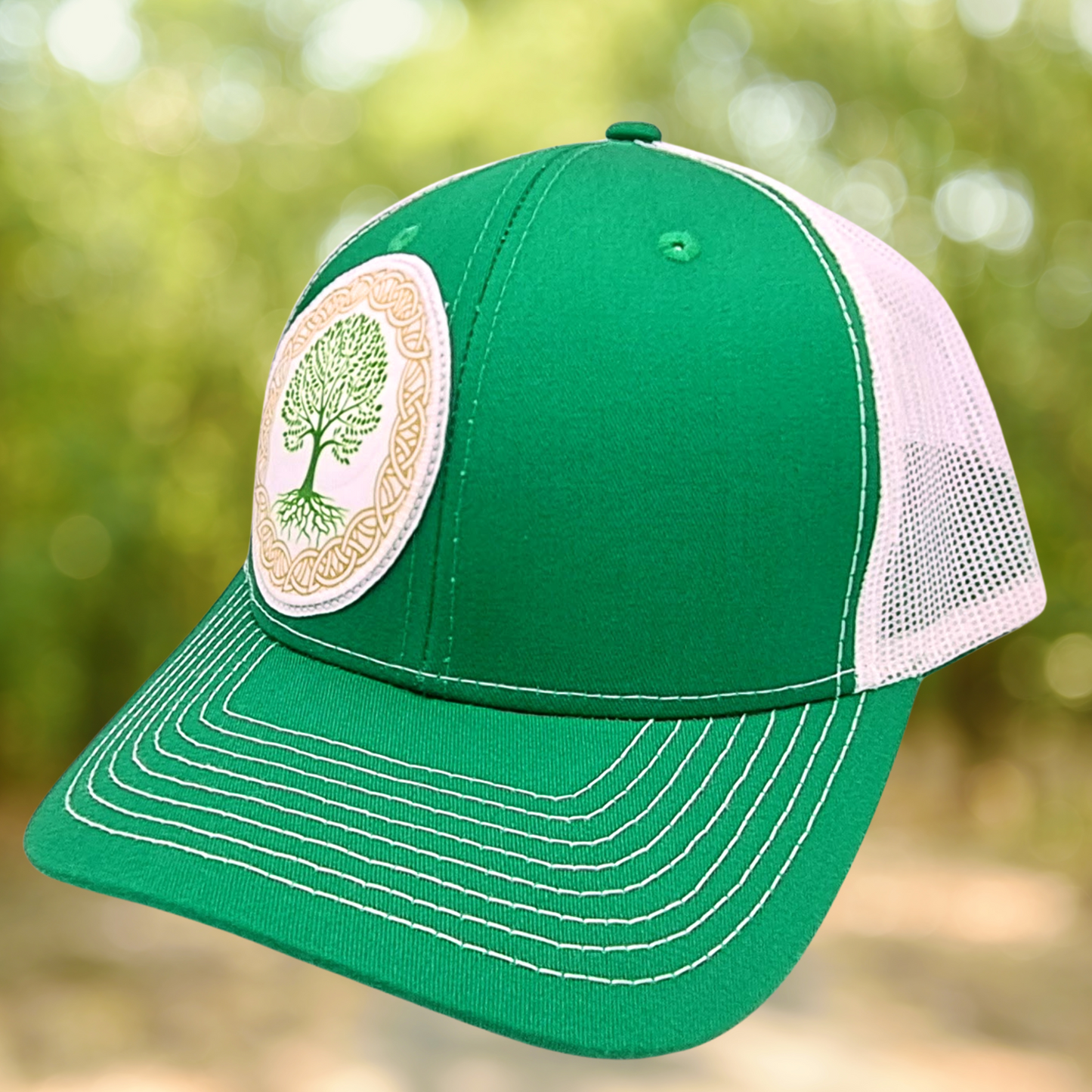 Tree of Life, Green and White Snapback hat