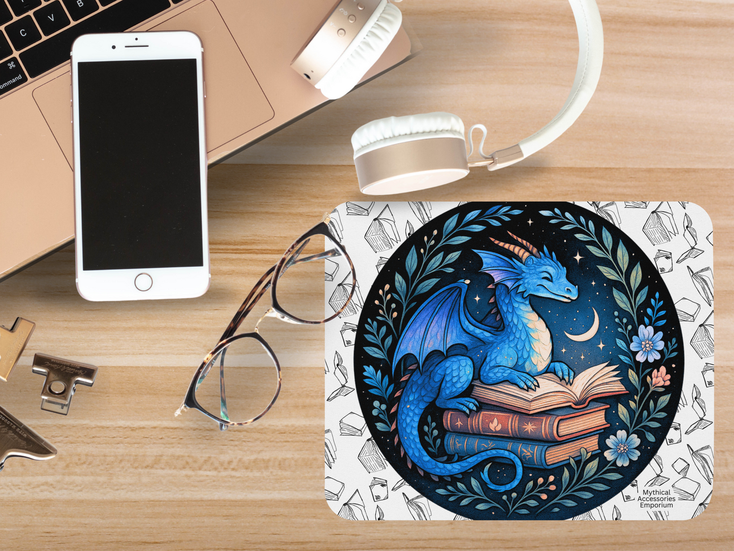 Book Dragon Mouse Pad