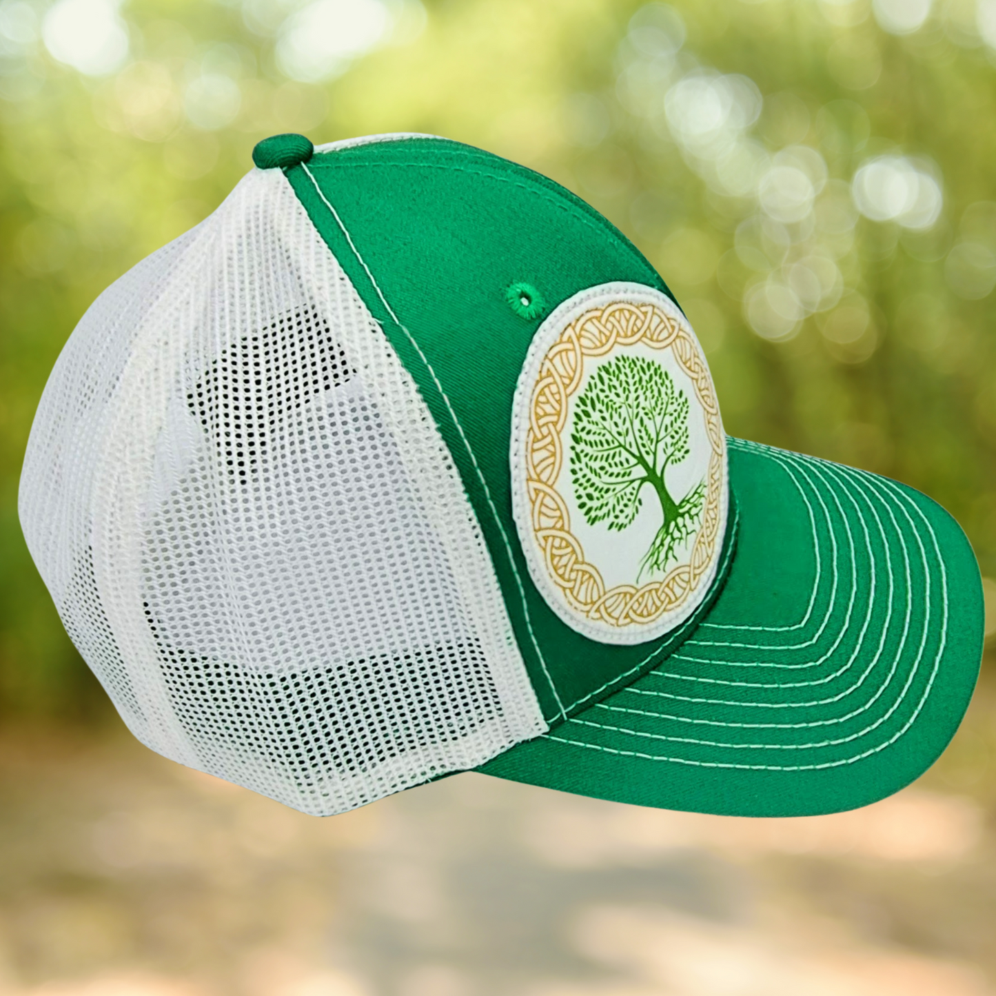 Tree of Life, Green and White Snapback hat