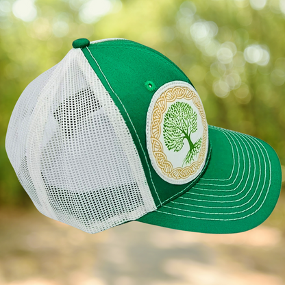 Tree of Life, Green and White Snapback hat