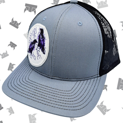 Odin's Ravens Grey and Black Snapback Hat