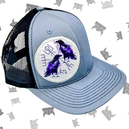 Odin's Ravens Grey and Black Snapback Hat