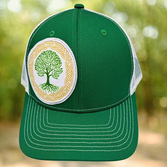 Tree of Life, Green and White Snapback hat