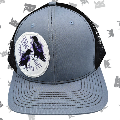 Odin's Ravens Grey and Black Snapback Hat