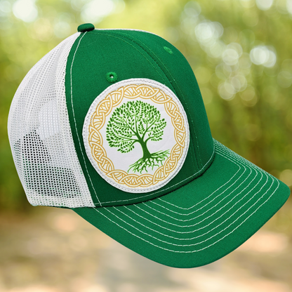 Tree of Life, Green and White Snapback hat