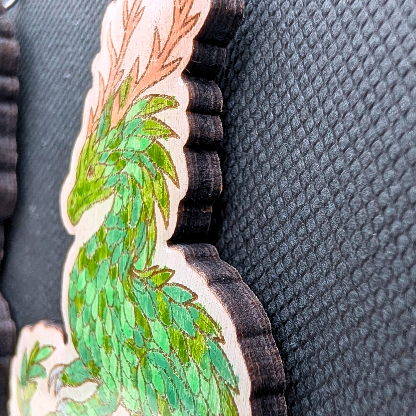 Earth Dragon Earrings, Handmade Wood Jewelry