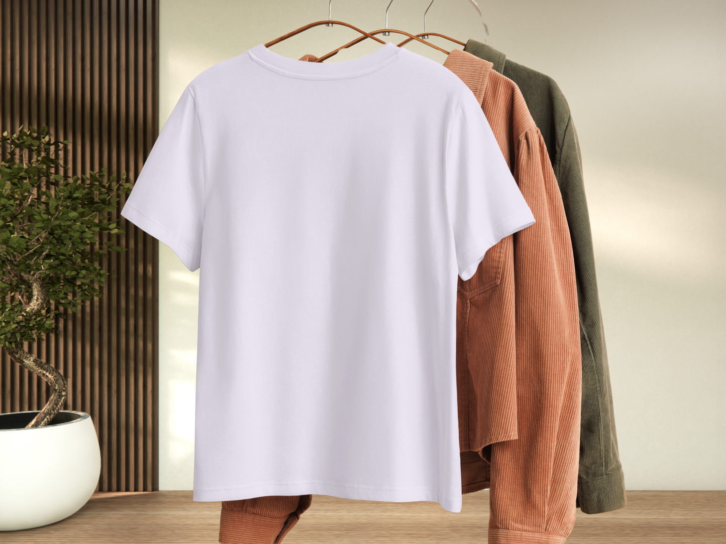 Lavender Graphic Tee Back View on Hanger.