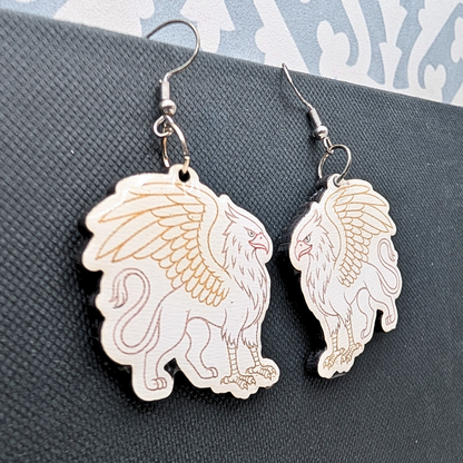 Gryphon Wood Earrings