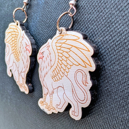 Gryphon Wood Earrings