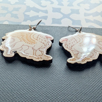 Gryphon Wood Earrings