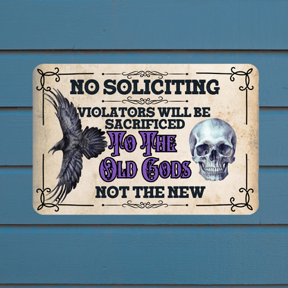 No Soliciting Metal Sign Art