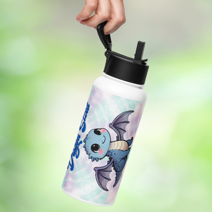 Everyday Magic Dragon Sized Tumbler hanging by handle from a hand.