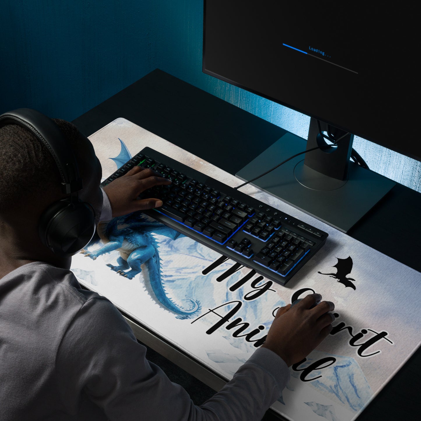 Ice Dragon Extended Gaming mouse pad