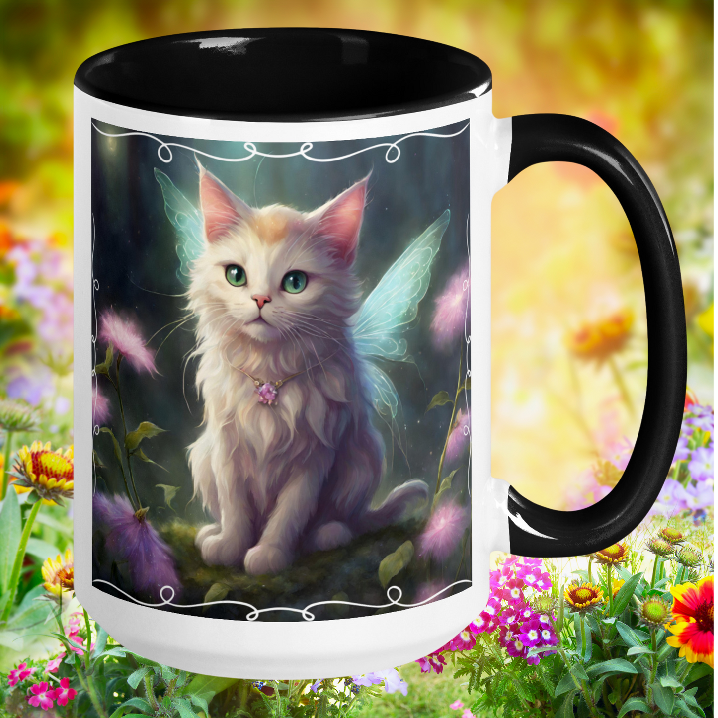 White Fairy Kitten Mug