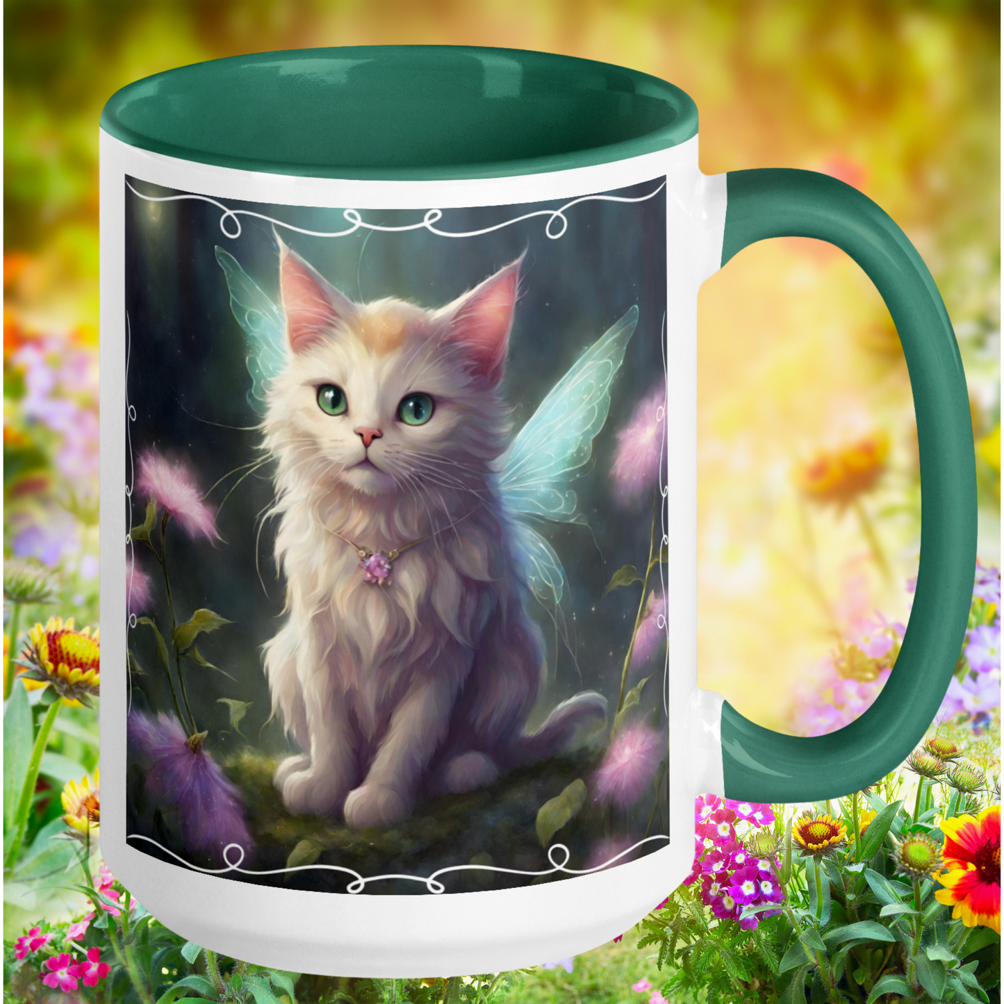 White Fairy Kitten Mug