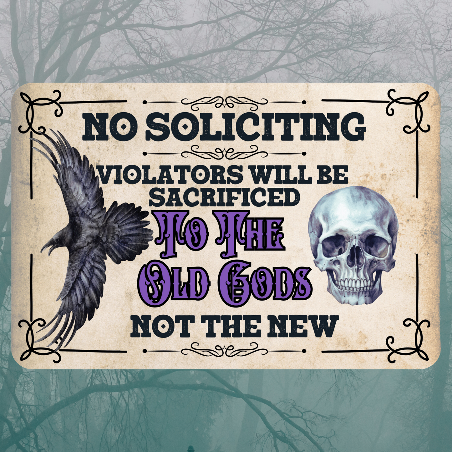 No Soliciting Metal Sign Art