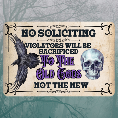 No Soliciting Metal Sign Art