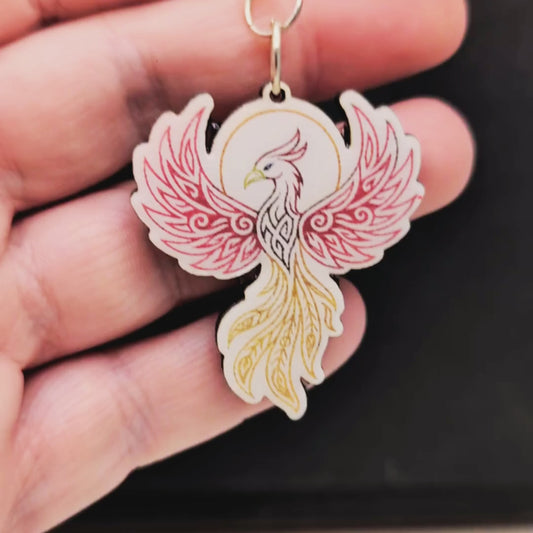 Phoenix Earrings, Handmade Wood Jewelry