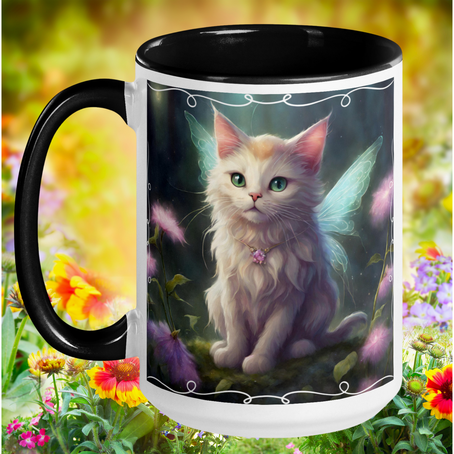 White Fairy Kitten Mug