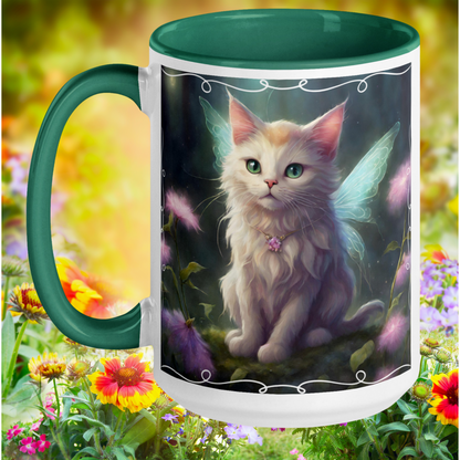 White Fairy Kitten Mug