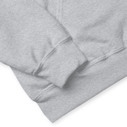 My Spirit Animal bear men's graphic hoodie. Front view sport grey hoodie.  Up close view of sleeve cuffs and hem.